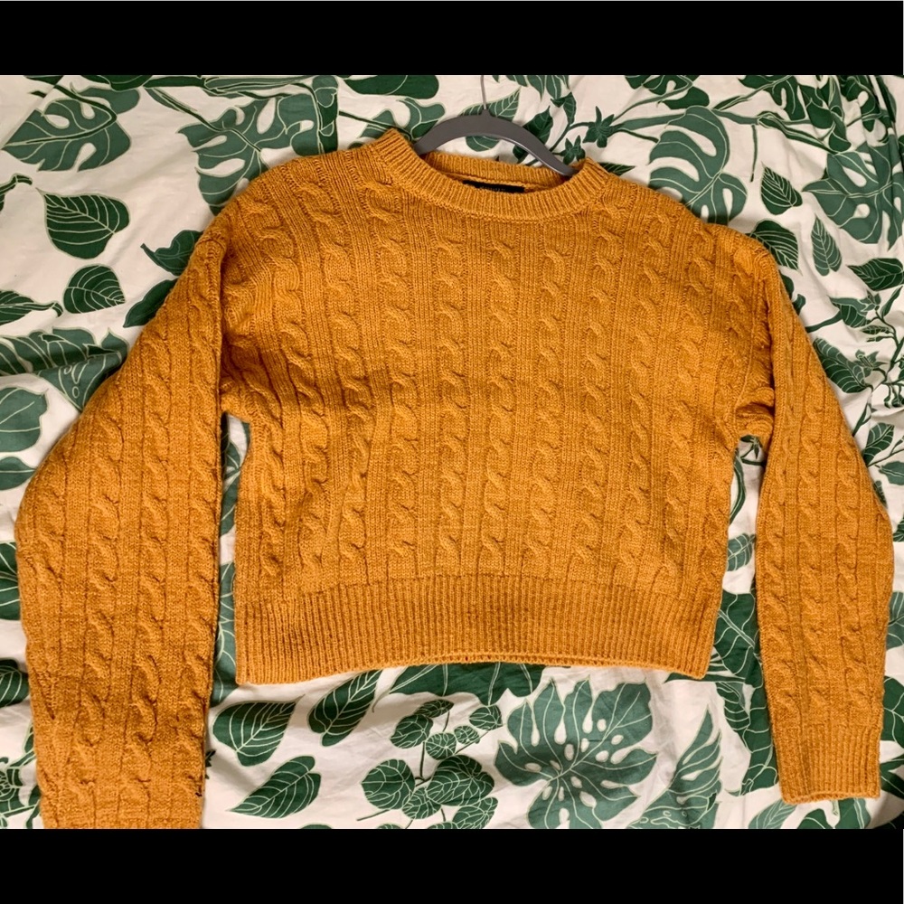 Gold Cable Knit Sweater